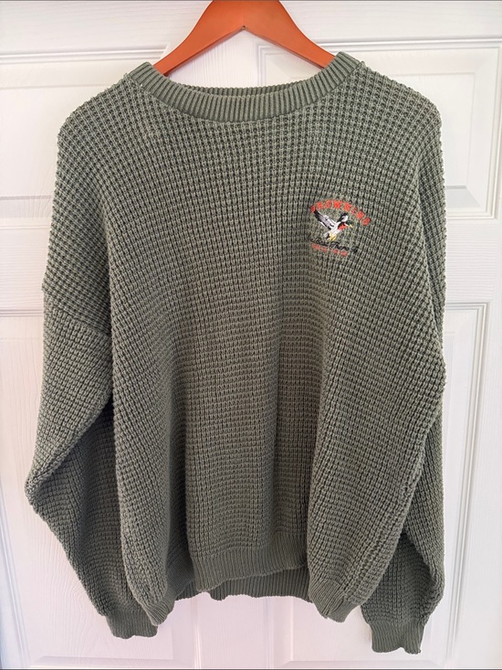 Browning Other - Vintage Browning Men's Olive Green Knit Sweater - Casual Waffle Crewneck